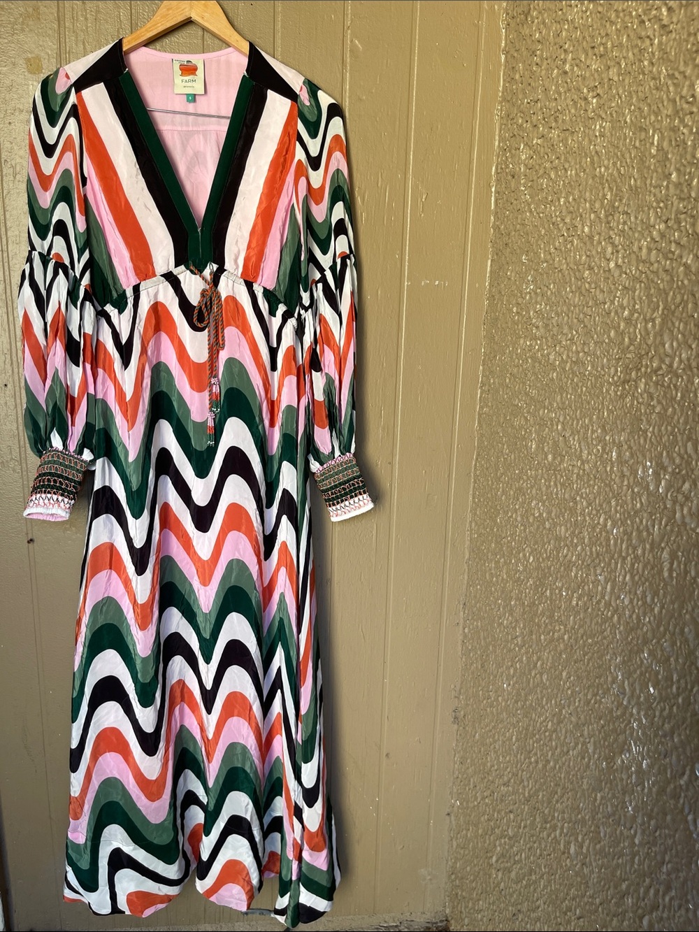 Farm Rio Wave Gradient Maxi Dress in Multi Size S